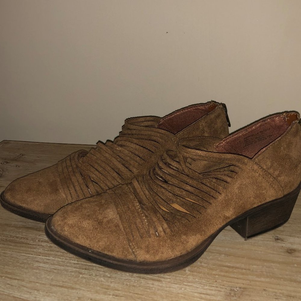 Camel Suede-like Bootie